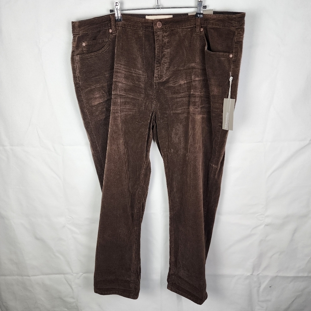 NWT Soft Surroundings Corduroy Girlfriend Pants Womens Size‎ 22W Coffee Bean